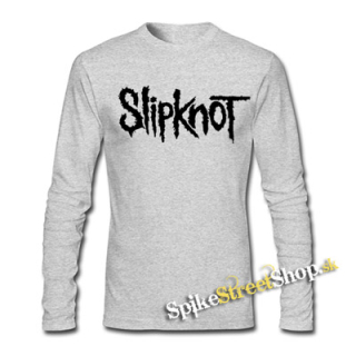SLIPKNOT - Logo - šedé pánske tričko s dlhými rukávmi