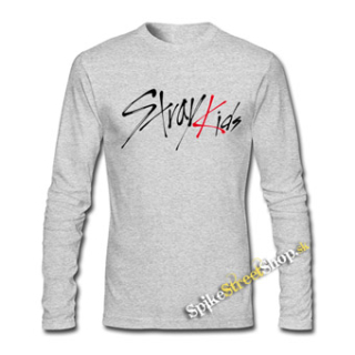 STRAY KIDS - Logo - šedé detské tričko s dlhými rukávmi