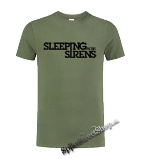 SLEEPING WITH SIRENS - olivové pánske tričko