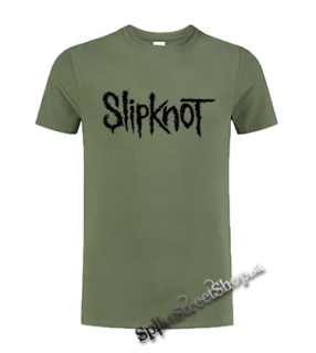 SLIPKNOT - Logo - olivové pánske tričko