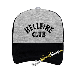 STRANGER THINGS - HELLFIRE CLUB - šedočierna sieťkovaná šiltovka model "Trucker"