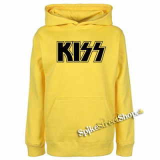 KISS - Logo Black - žltá pánska mikina