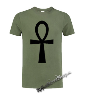ANKH - Kríž - olivové detské tričko