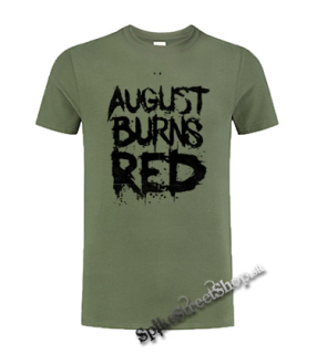 AUGUST BURNS RED - Big Logo - olivové detské tričko