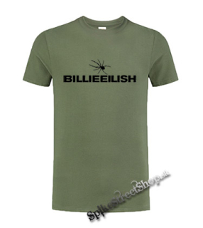 BILLIE EILISH - Logo Spider - olivové detské tričko