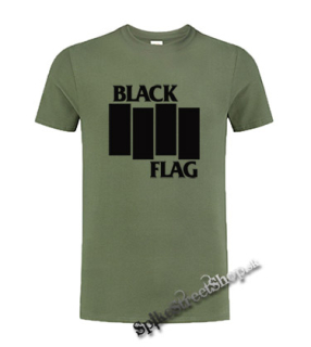 BLACK FLAG - Logo Crest - olivové detské tričko