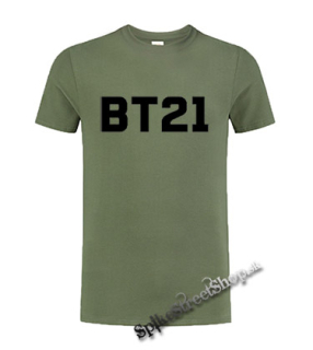 BT21  - Logo - olivové detské tričko