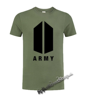 BTS - Bangtan Boys  - ARMY Logo - olivové detské tričko