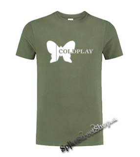COLDPLAY - Butterfly Logo - olivové detské tričko