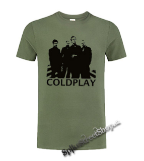 COLDPLAY - Logo & Band - olivové detské tričko