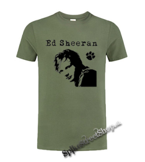 ED SHEERAN - Portrait - olivové detské tričko