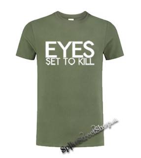 EYES SET TO KILL - Logo - olivové detské tričko