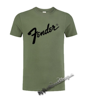 FENDER - Logo - olivové detské tričko