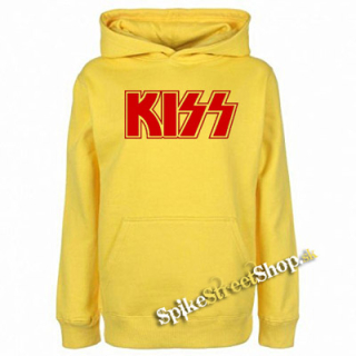KISS - Logo Red - žltá pánska mikina