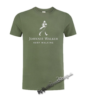 JOHNNIE WALKER - Keep Walking - olivové detské tričko