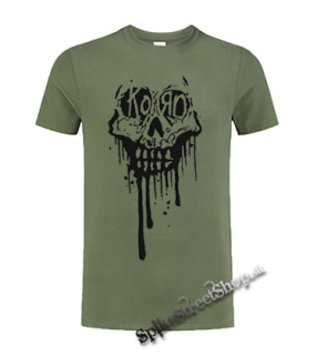 KORN - Skull - olivové detské tričko