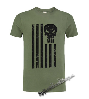 LEBKA - PUNISHER AMERICAN - olivové detské tričko