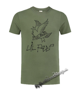 LIL PEEP - Logo Cry Baby - olivové detské tričko