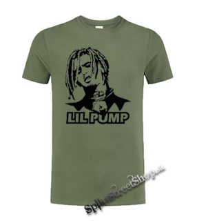 LIL PUMP - Portrait & Logo - olivové detské tričko