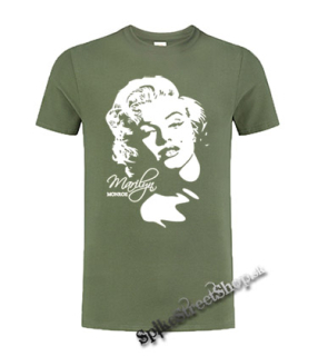 MARILYN MONROE - Portrait - olivové detské tričko