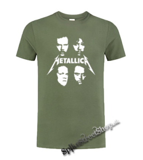 METALLICA - Black Portrait Band Album - olivové detské tričko