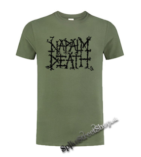 NAPALM DEATH - Logo - olivové detské tričko