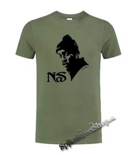 NAS - Logo & Portrait - olivové detské tričko