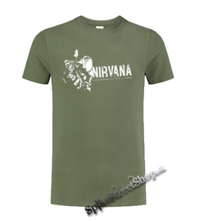 NIRVANA - Kurt Cobain - olivové detské tričko
