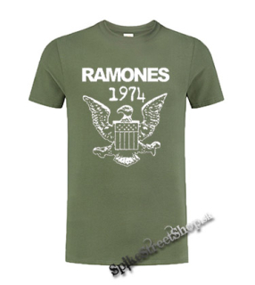 RAMONES - 1974 - olivové detské tričko