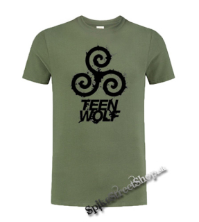 TEEN WOLF - Logo & Crest - olivové detské tričko