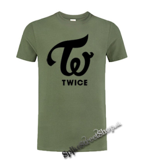 TWICE - Logo - olivové detské tričko