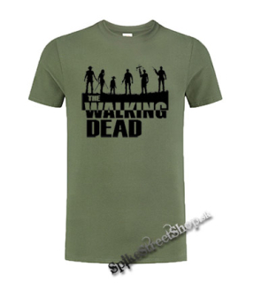 THE WALKING DEAD - Silhouette - olivové pánske tričko