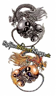 SKULL WITH DRAGON - Temporary Tattoos - tetovačky