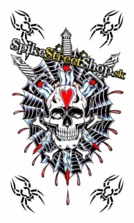 SKULL WITH SPIDER - Temporary Tattoos - tetovačky