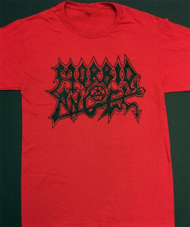 MORBID ANGEL - Logo Black - červené pánske tričko