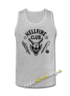 STRANGER THINGS - HELLFIRE CLUB - Mens Vest Tank Top - šedé