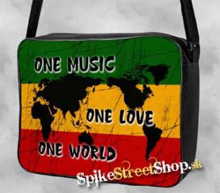 ONE MUSIC, ONE LOVE, ONE WORLD - RASTA MOTIVE - taška na rameno 