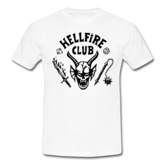 STRANGER THINGS - HELLFIRE CLUB - biele pánske tričko