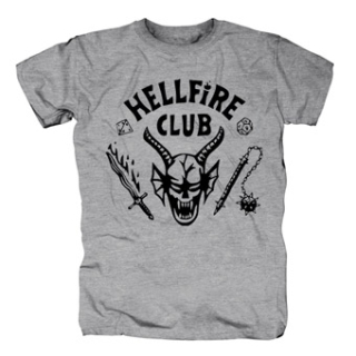 STRANGER THINGS - HELLFIRE CLUB - sivé pánske tričko