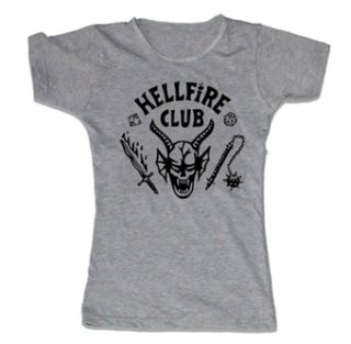 STRANGER THINGS - HELLFIRE CLUB - šedé dámske tričko