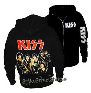 KISS - Band Motive 2 - čierna pánska mikina na zips