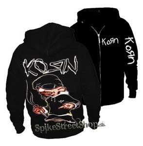 KORN - Karikatúra speváka - čierna pánska mikina na zips