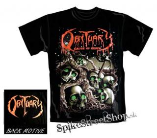 OBITUARY - Cause Of Death - čierne pánske tričko (-50%=VÝPREDAJ)
