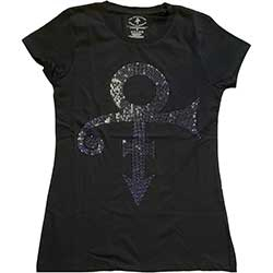 PRINCE - Purple Symbol Diamante - čierne dámske tričko