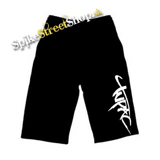 Kraťasy 2 PAC - Tupac Nápis Logo - Ľahké  sieťované čierne letné šortky