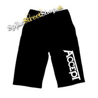 Kraťasy ACCEPT - Logo - Ľahké  sieťované čierne letné šortky