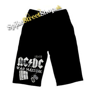 Kraťasy AC/DC - War Machine - Ľahké  sieťované čierne letné šortky