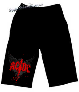 Kraťasy AC/DC - Wings - Ľahké  sieťované čierne letné šortky
