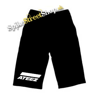Kraťasy ATEEZ - Logo - Ľahké sieťované čierne letné šortky