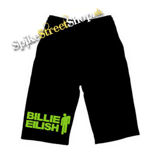Kraťasy BILLIE EILISH - Logo And Stickman - Ľahké sieťované čierne letné šortky